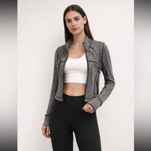 Lululemon Define Jacket Crop Gray Size 6 Read Repair Needed